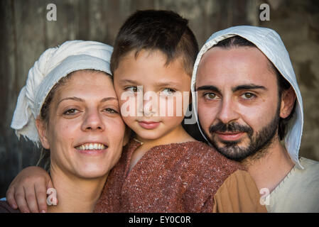 Jährliche Mittelalterfest der Mercato Delle Gaite, Bevagna, Umbrien Stockfoto