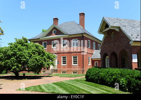 USA Maryland MD Laurel Prinz Georges County The Montpelier Mansion, Haus von Major Thomas Snowden und Frau Anne in den 1700er Jahren Stockfoto