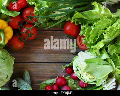 frisches Gemüse Draufsicht, Essen Stockfoto