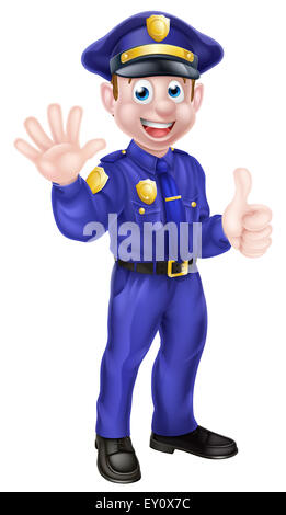 Ein Beispiel für einen niedlichen Cartoon Polizist Charakter Maskottchen Stockfoto