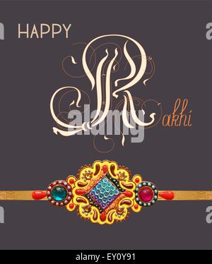 Karte für indische festliche Schwestern und Brüder Raksha Bandhan Stock Vektor