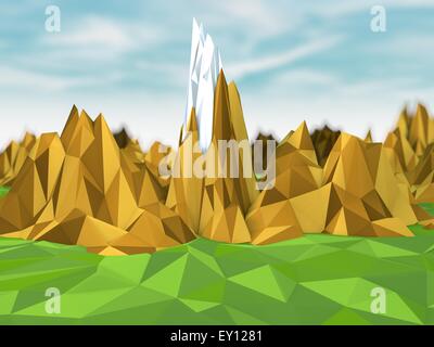 Bergigen Landschaft, polygonale Hintergrund Stockfoto