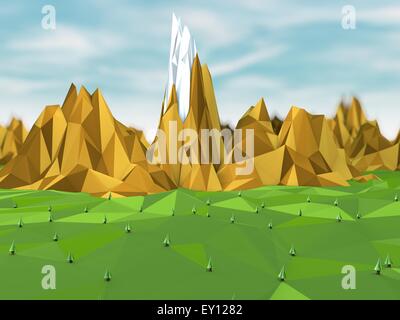 Bergigen Landschaft, polygonale Hintergrund Stockfoto