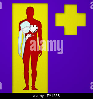 Illustration der Kardiologe Arzt und patient Stockfoto