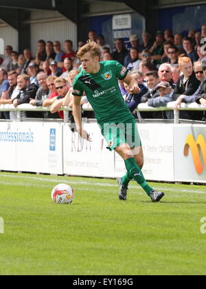 Nantwich, UK. 19. Juli 2015. Nantwich Town Andy White während der Vorsaison Freundschaftsspiel im The Weaver-Stadion, unterhalten Nantwich als Nantwich Town Crewe Alexandra. Bildnachweis: SJN/Alamy Live-Nachrichten Stockfoto