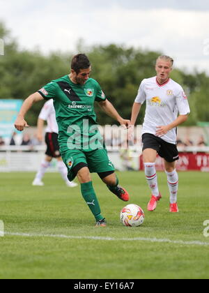 Nantwich, UK. 19. Juli 2015. Nantwich Town Matt Bell während der Vorsaison Freundschaftsspiel im The Weaver-Stadion, unterhalten Nantwich als Nantwich Town Crewe Alexandra. Bildnachweis: SJN/Alamy Live-Nachrichten Stockfoto