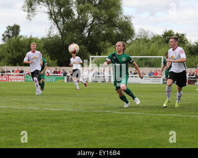 Nantwich, UK. 19. Juli 2015. Nantwich Town Matty Kosylo während der Vorsaison Freundschaftsspiel im The Weaver-Stadion, unterhalten Nantwich als Nantwich Town Crewe Alexandra. Bildnachweis: SJN/Alamy Live-Nachrichten Stockfoto