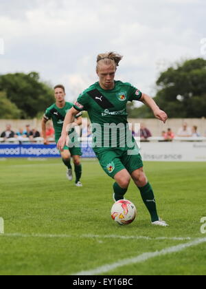 Nantwich, UK. 19. Juli 2015. Nantwich Town Matty Kosylo während der Vorsaison Freundschaftsspiel im The Weaver-Stadion, unterhalten Nantwich als Nantwich Town Crewe Alexandra. Bildnachweis: SJN/Alamy Live-Nachrichten Stockfoto