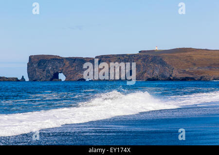 Reynishverfisvegur Island Black Sand Beach. Vik-Island Stockfoto