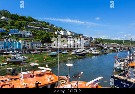 Blick auf West Looe über den East Looe River aus East Looe, Cornwall, England, UK Stockfoto