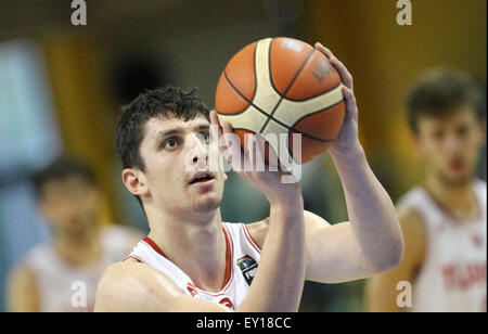 Lignano, Italien. 19. Juli 2015. Türkeis Muhsin Yasar während der Basketball-Finale 3. und 4. Platz match zwischen Türkei Vs Frankreich U20 Europäische Meisterschaft Männer 2015 in Pala Getur Sport Hall von Lignano auf Sunday19th Juli 2015. Bildnachweis: Andrea Spinelli/Alamy Live-Nachrichten Stockfoto