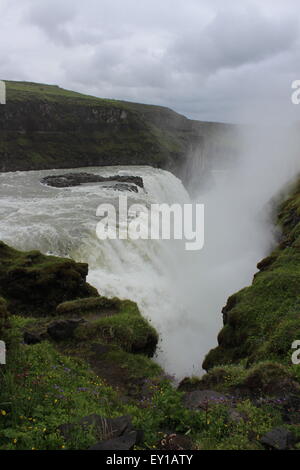 Gulfoss Wasserfalls, Island Stockfoto