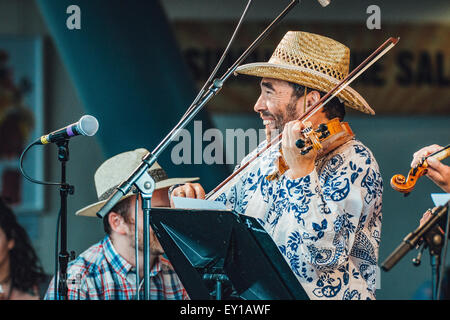 Gateshead, UK 18. Juli 2015 - Sir Bradley Creswick & die RNS-Allstar-Saiten beim Summertyne Americana Festival Stockfoto