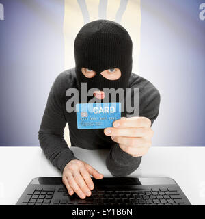 Cybercrime-Konzept mit Fahne - Barbados Stockfoto