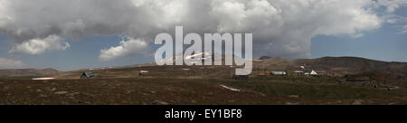 Mount Aragats (4.090 m) in der Provinz Aragatsotn, Armenien. Mount Aragats ist der höchste Punkt in Armenien. Panorama vom Punkt Stockfoto