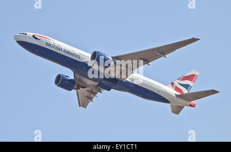 British Airways Boeing 777 G-VIIL vom Flughafen London-Heathrow LHR Stockfoto