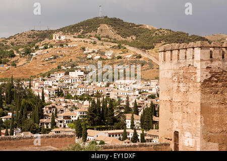 Albazin Bezirk von Festung Alhambra betrachtet Stockfoto