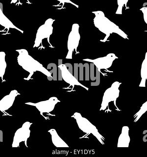 Vögel Silhouetten Musterdesign Hintergrund Vektor Illustratio Stock Vektor