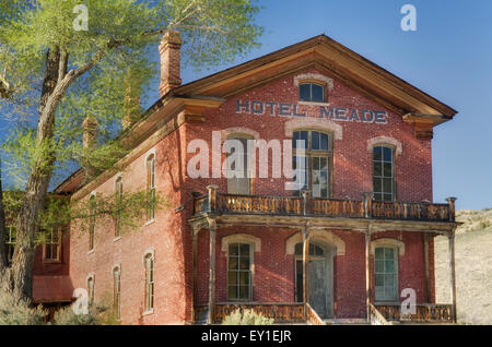 Historisches Hotel Meade in Bannack Staatspark Montana Stockfoto