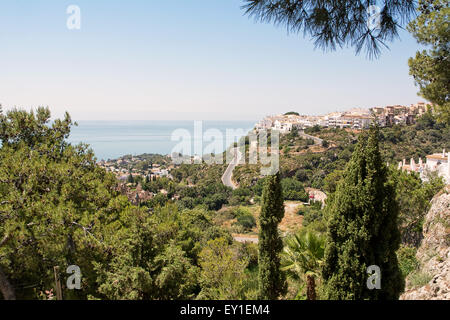 Meeresblick vom Hügel von Benalmadena (Spanien) Stockfoto