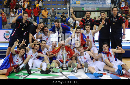 Lignano, Italien. 19. Juli 2015. Serbien gewinnt die Goldmedaille bei der U20 FIBA Basketball-Europameisterschaft. 19. Juli 2015.  Bildnachweis: Simone Ferraro/Alamy Live-Nachrichten Stockfoto