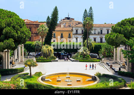 Villa Bellini, Laberinto Biscari, öffentlicher Park in Erinnerung von Vincenzo Bellini, der berühmte Musiker und Komponist von Catania, Stockfoto