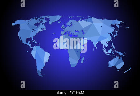 Weltkarte in polygonale Stil (geometrische Struktur) Stockfoto