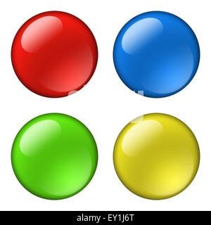 Glänzenden runden Knöpfen für icons Stockfoto