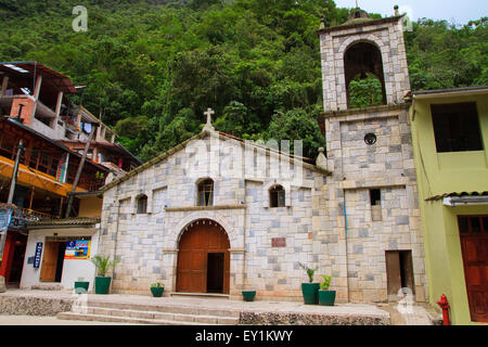 Aguas Calientes, Hauptkirche in Machu Picchu, Peru Stockfoto