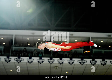 Toronto, Kanada. 19. Juli 2015. Silber-Medaillengewinner bei Gymnastik Tramoline STEVEN GLUCKSTEIN USA konkurriert auf dem Boden während Pan bin Spiele 2015 in Toronto, Kanada. 19. Juli 2015. Bildnachweis: Igor Vidyashev/ZUMA Draht/Alamy Live-Nachrichten Stockfoto