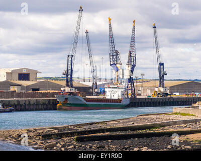 Britische Flagge General Cargo Schiff NICOLE C IMO 9373541 vertäut im Hafen von Hartlepool in Stockfoto