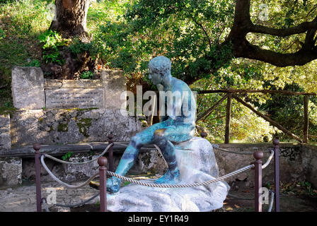 Ravello, Villa Cimbrone, Costiera Amalfitana, Kampanien, Italien. Merkurs Sitz. Stockfoto