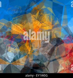 Abstrakte dreieckige Muster Hintergrund in rot und blau Stockfoto