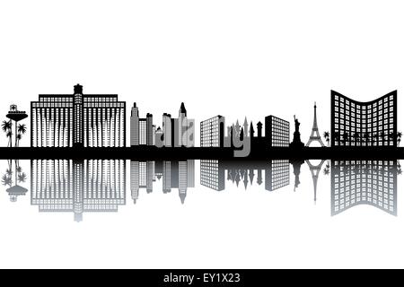 Las Vegas-Skyline - schwarz-weiß-Vektor-illustration Stock Vektor