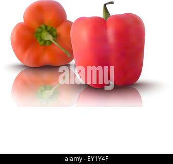 realistische rote Paprika - Vektor-illustration Stock Vektor