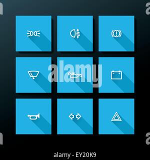 Flachwagen Dashboard Icon-Set - Vektor-illustration Stock Vektor
