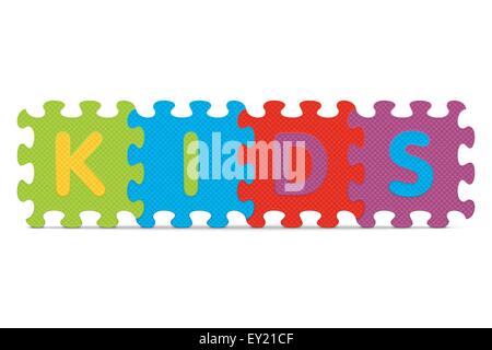 "KIDS" Vektor-geschrieben mit Alphabet Puzzle - illustration Stock Vektor