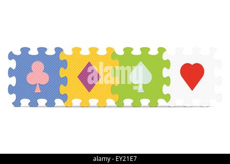 Spielkarte Zeichen gemacht mit Puzzle - Vektor-illustration Stock Vektor