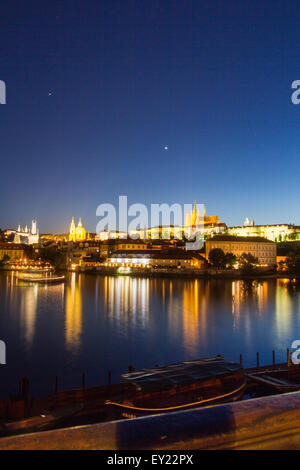 Prag bei Nacht, Tschechische Republik Stockfoto