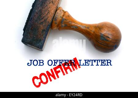 Jobangebot Brief Stockfoto
