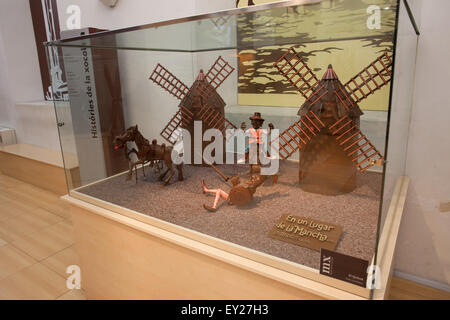 El Quixot Schokolade Skulptur von Julio Carretero in Schokolade Museum Museu De La Xocolata, Barcelona, Katalonien, Spanien Stockfoto
