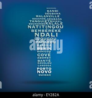 Benin Karte mit Namen der Städte - Vektor-illustration Stock Vektor