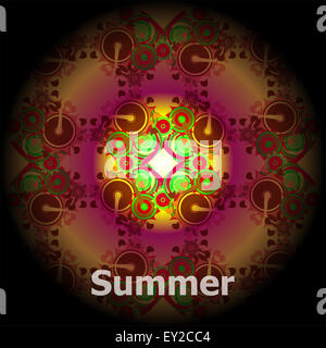 abstrakt Sommer Hintergrund mit dem Wort Sommer. Sommer-Grunge-Einladungskarte Stockfoto