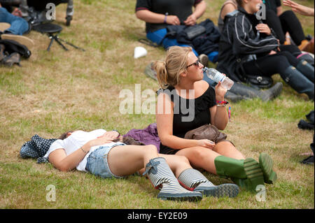 Llanelwedd, Powys, UK. 20. Juli 2015. Nach einem feuchten Start kommt die Sonne heraus, am ersten Tag der Show. Die Royal Welsh Show wird als der größte & renommiertesten Veranstaltung ihrer Art in Europa gefeiert. Mehr als 200.000 Besucher erwartet diese Woche über die viertägige Show Zeitraum - 2014 sahen 237.694 Besucher, 1.033 Alpakas & ein Datensatz 7.959 Vieh Aussteller. Die erste show jemals war bei Aberystwyth in 1904 und zog 442 Vieh Einträge. Bildnachweis: Graham M. Lawrence/Alamy Live-Nachrichten. Stockfoto