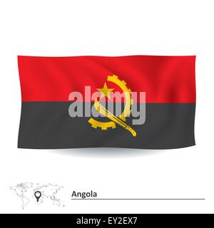 Fahne von Angola - Vektor-illustration Stock Vektor