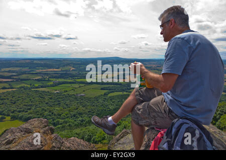 Walker Rest Picknick zu sehen The Wrekin Stockfoto