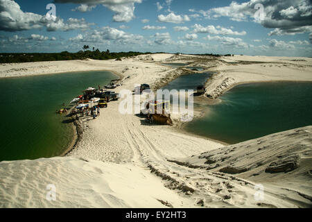Ein Paradies inmitten der Dünen in Jericoacoara, Heart lake Stockfoto