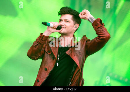 Danny O'Donoghue "von The Script führt auf der Hauptbühne am T In The Park Festival Strathallan Schloss am 11. Juli 2015 Stockfoto