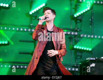 Danny O'Donoghue "von The Script führt auf der Hauptbühne am T In The Park Festival Strathallan Schloss am 11. Juli 2015 Stockfoto