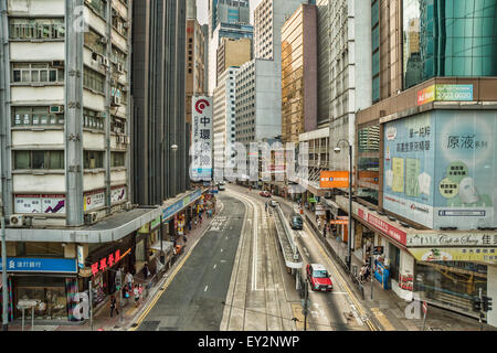 Blick auf eine Straße in Hongkong, Central district Stockfoto